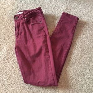 Maroon Highrise Skinny Jeans